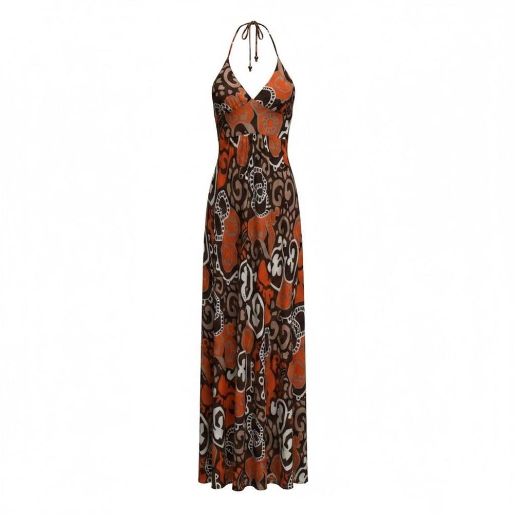MILLY NY VIBRANT PRINT SILK MAXI DRESS SZ S